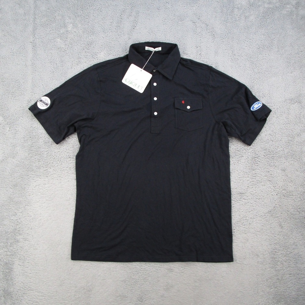 Criquet Organic Cotton Polo Shirt Mens XL Blue Ford Lone Star Classic NWT